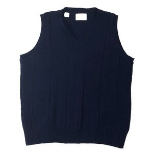 Brian MacNeil Sweater Vest Men's XL X-Large Dark Navy Blue Knit‎ Acrylic V Neck